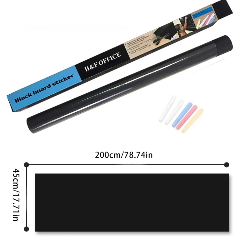 2 ROLLS * Blackboard Vinyl Peel & Stick Adhesive Chalkboard Wall Sticker 5 Chalk
